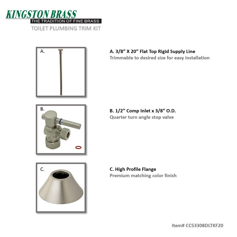 Kingston Brass Trimscape Contemporary Plumbing Toilet Trim Kit Wayfair